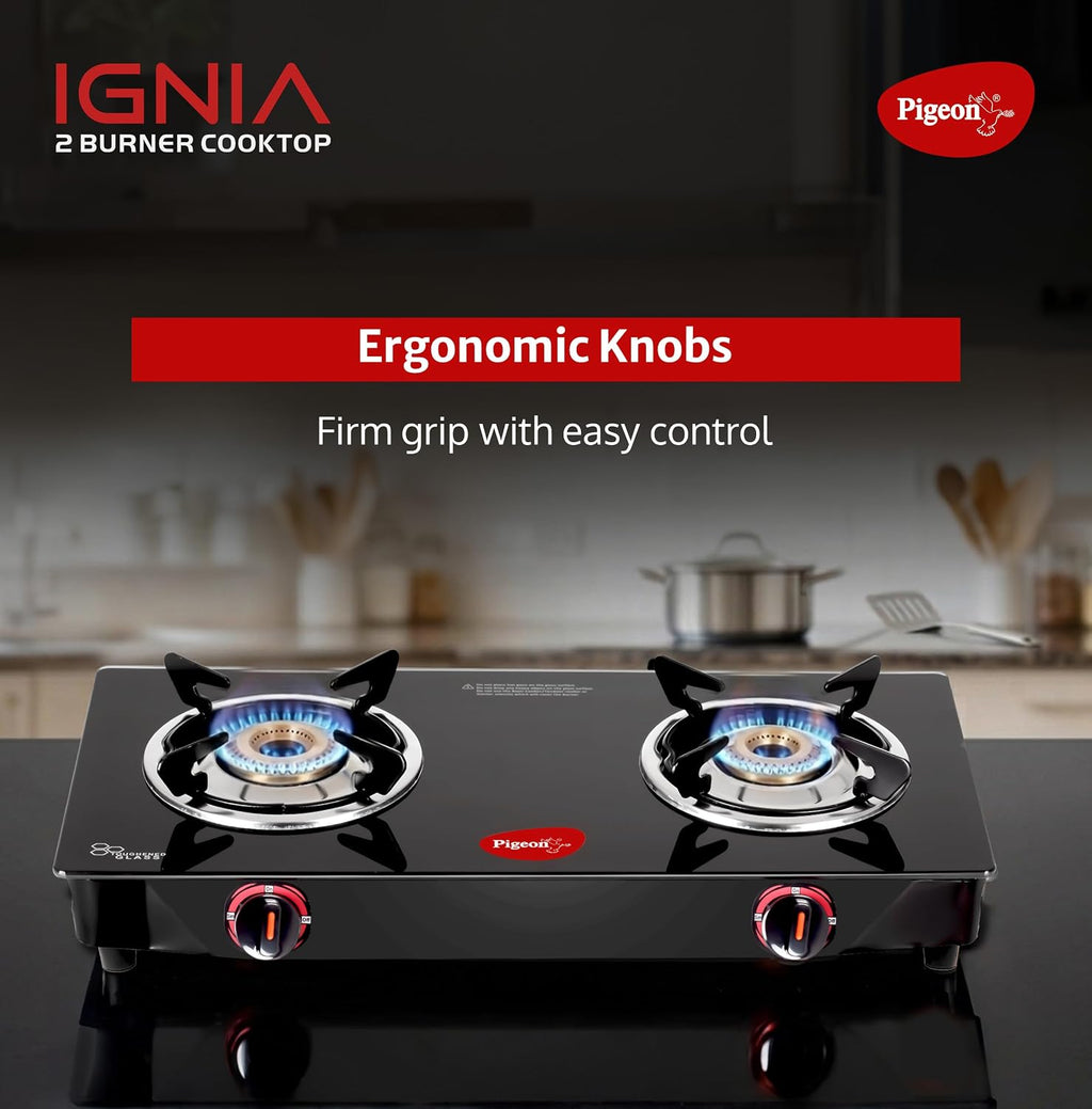 Pigeon 2 Burner Glass Gas Stove