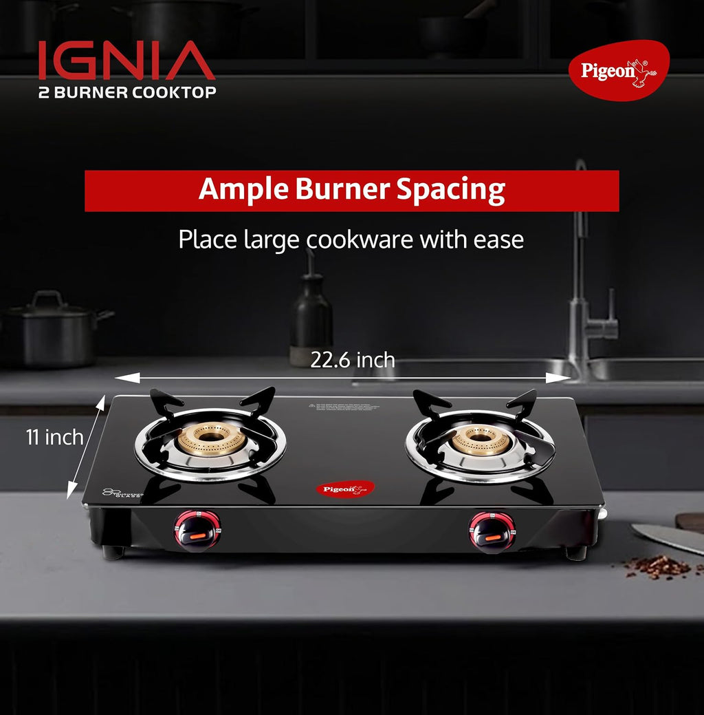 Pigeon 2 Burner Glass Gas Stove