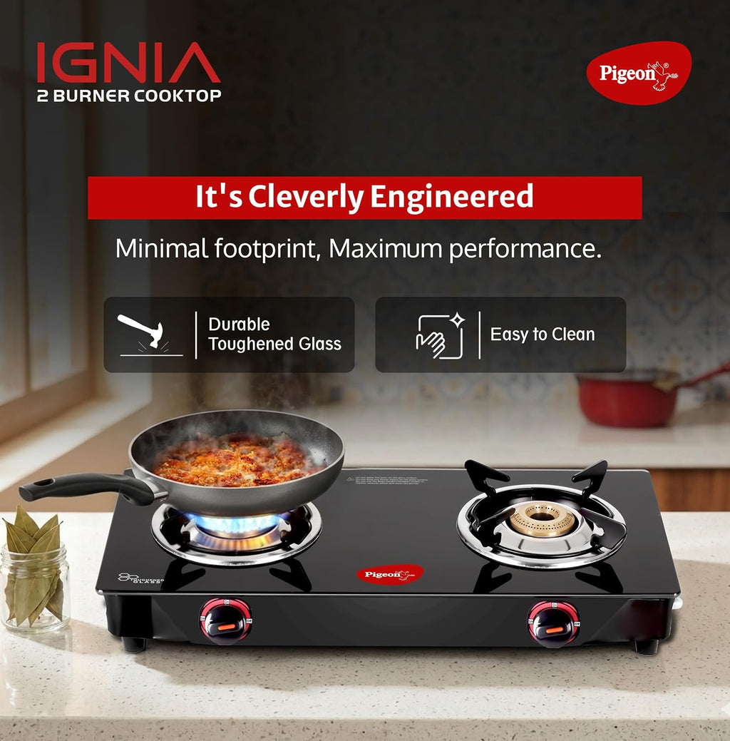 Pigeon 2 Burner Glass Gas Stove